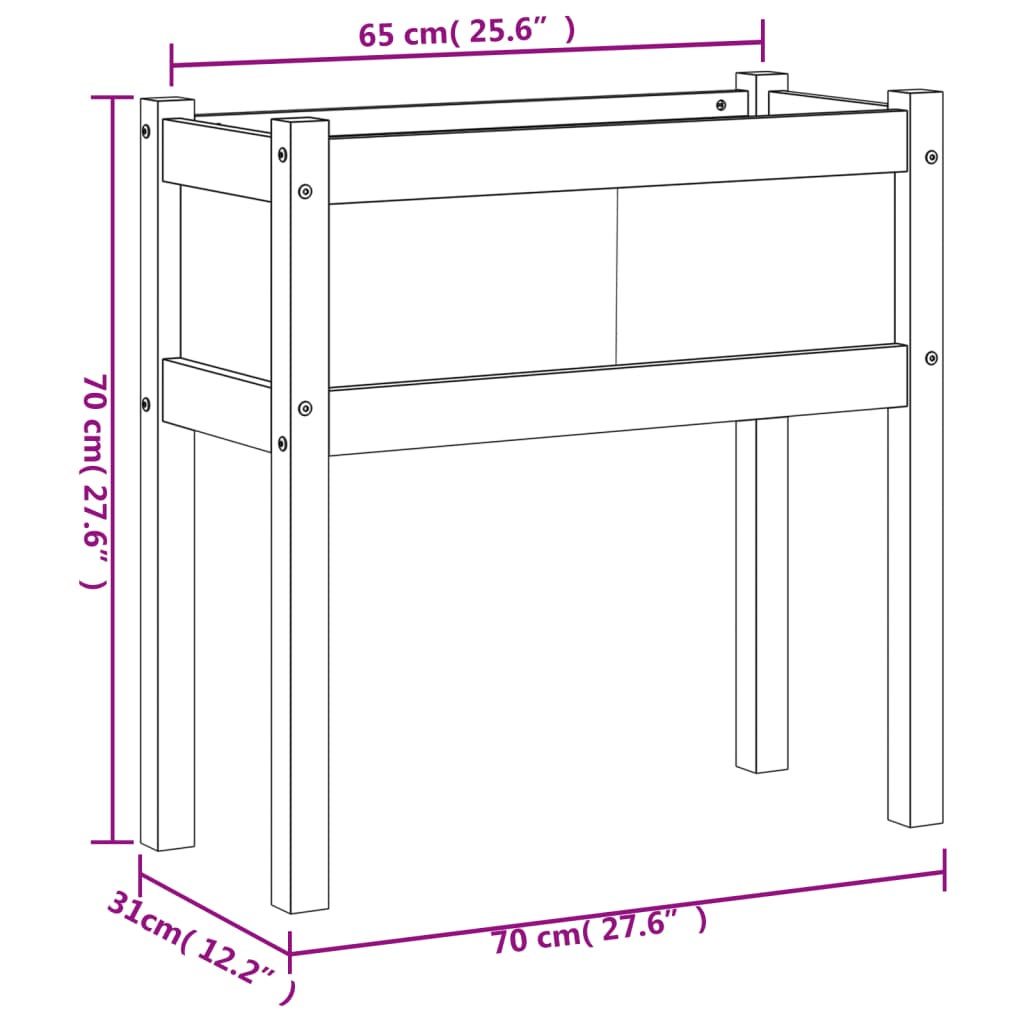 Pflanzkübel Mit Beinen 70X31X70 Cm Massivholz Douglasie
