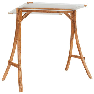 Hollywoodschaukel Mit Dach Massivholz Fichte Mit Teak-Finish