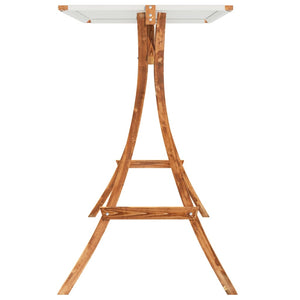 Hollywoodschaukel Mit Dach Massivholz Fichte Mit Teak-Finish