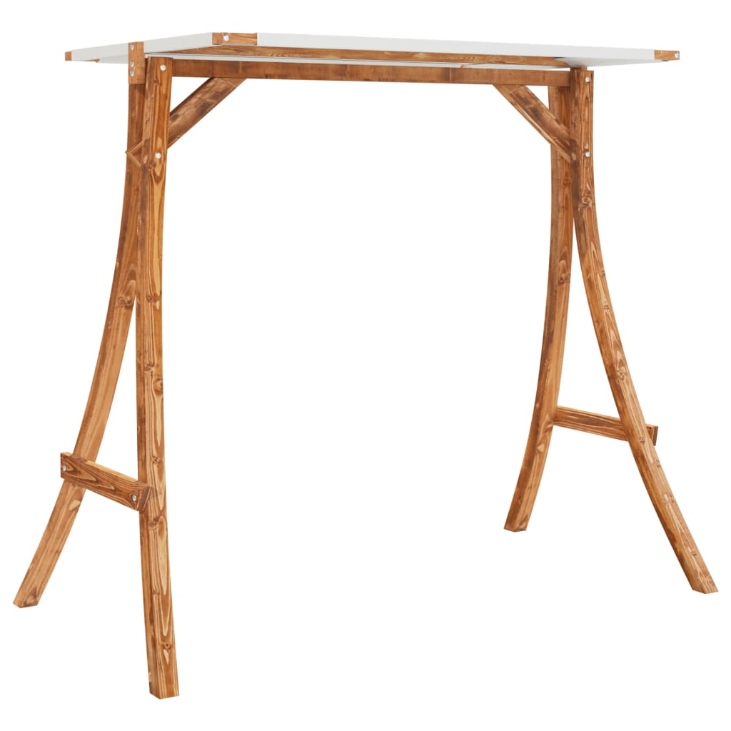 Hollywoodschaukel Mit Dach Massivholz Fichte Mit Teak-Finish