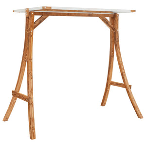 Hollywoodschaukel Mit Dach Massivholz Fichte Mit Teak-Finish