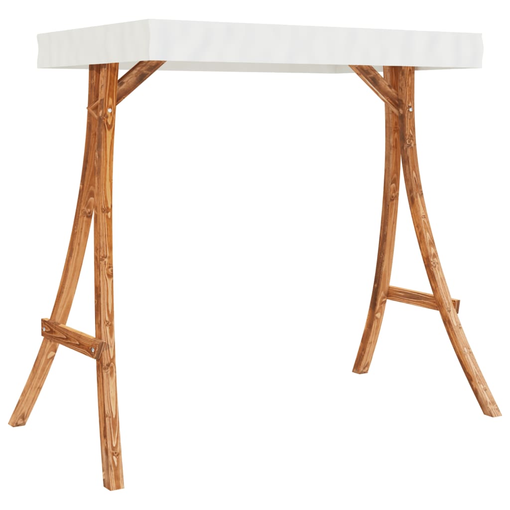 Hollywoodschaukel Mit Dach Massivholz Fichte Mit Teak-Finish