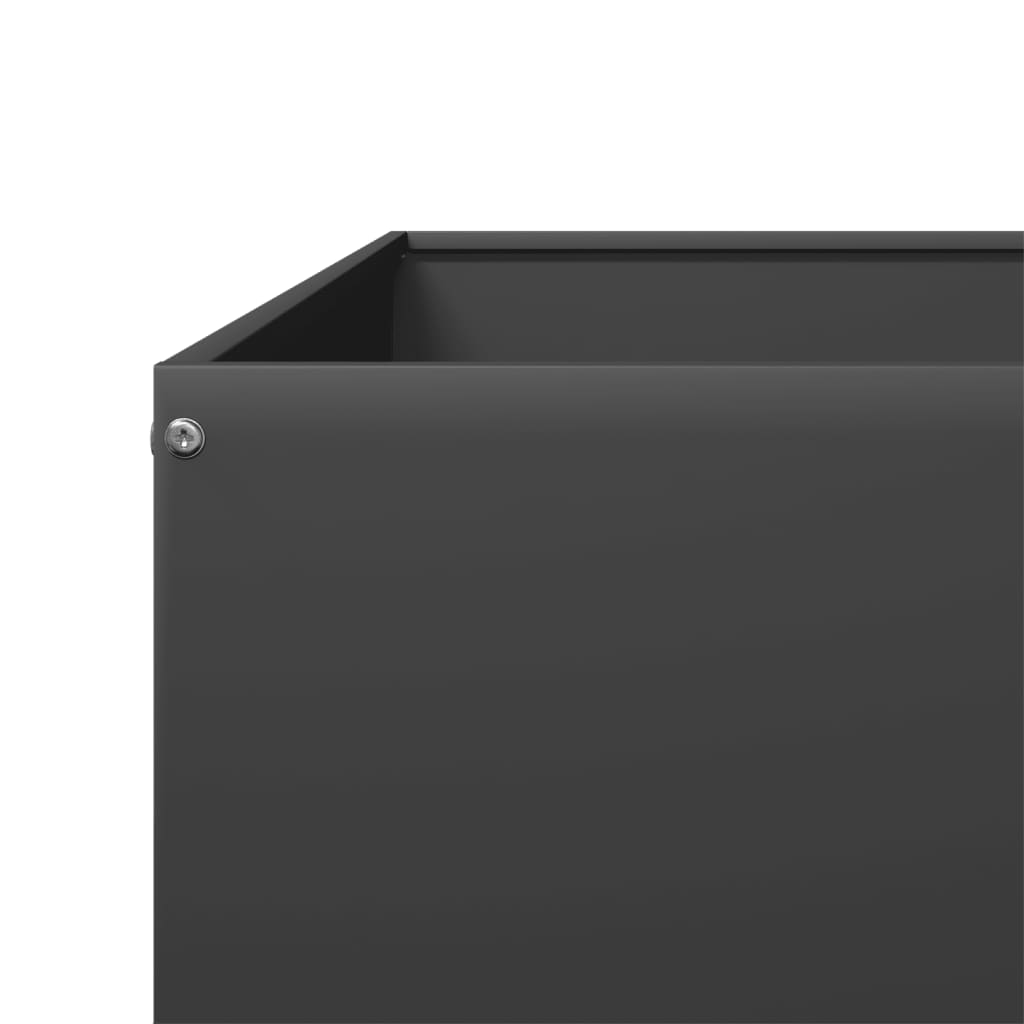 Hochbeet Schwarz 100X100X18,5 Cm Stahl/Schwarz