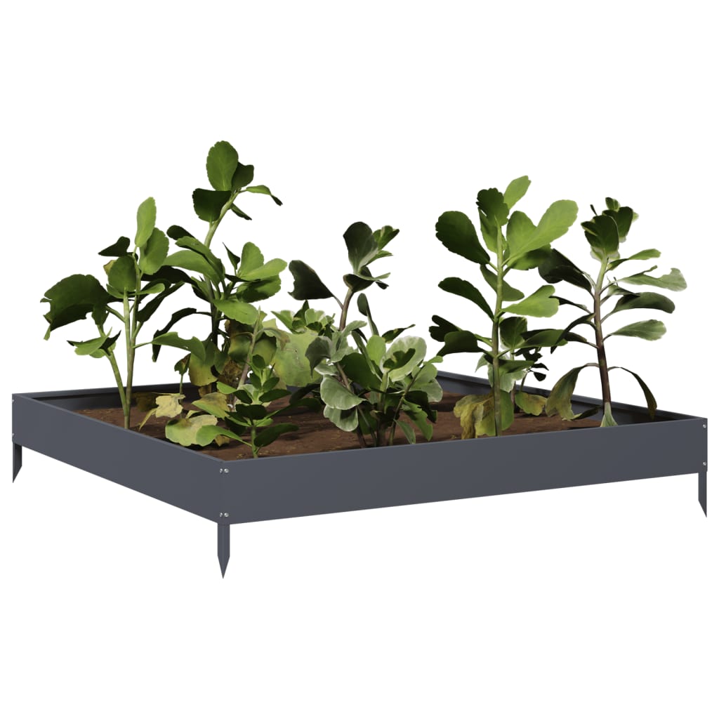 Hochbeet Anthrazit 100X100X18,5 Cm Stahl/Anthrazit