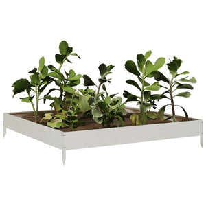 Hochbeet 100X100X18,5 Cm Edelstahl/Hellgrau