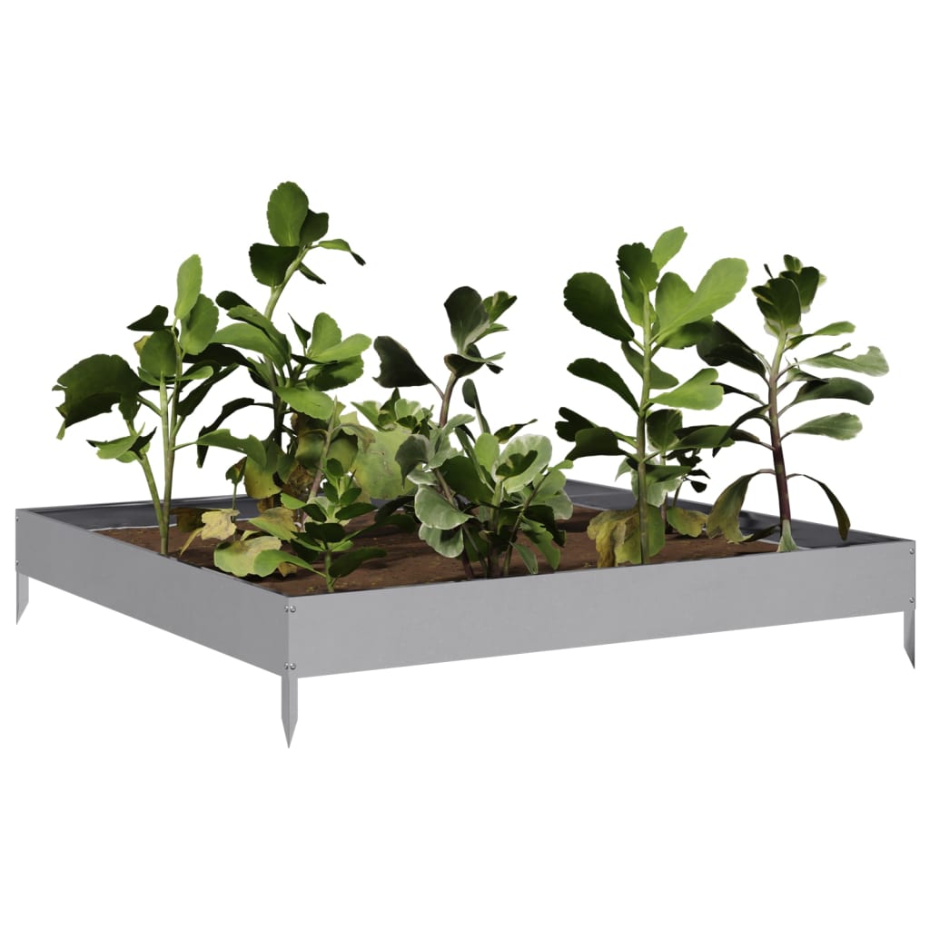 Hochbeet 100X100X18,5 Cm Verzinkter Stahl/Grau