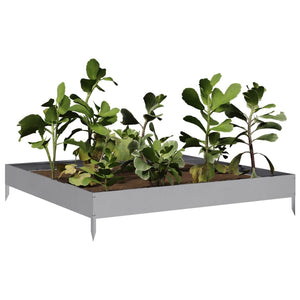 Hochbeet 100X100X18,5 Cm Verzinkter Stahl/Grau