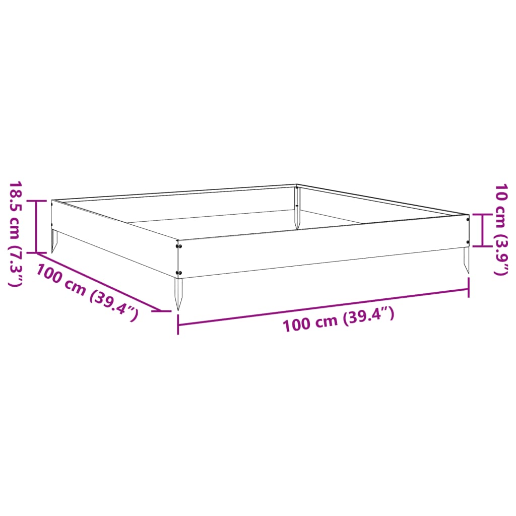 Hochbeet 100X100X18,5 Cm Verzinkter Stahl/Grau