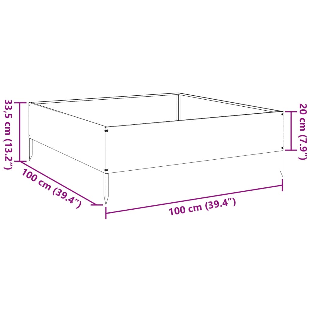 Hochbeet Weiß 100X100X33,5 Cm Stahl/Weiß
