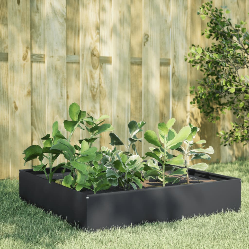 Hochbeet Anthrazit 100X100X18,5 Cm Stahl/Anthrazit