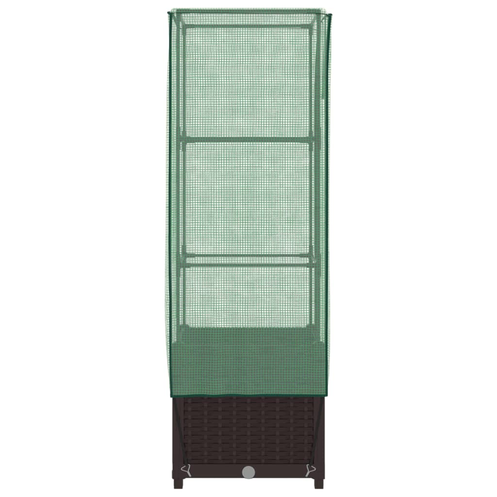 Hochbeet Mit Gewächshaus-Aufsatz Rattan-Optik