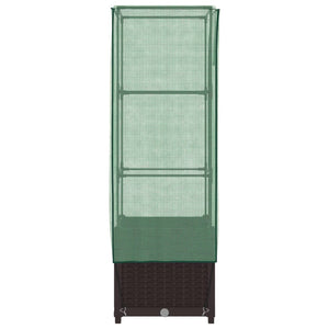 Hochbeet Mit Gewächshaus-Aufsatz Rattan-Optik