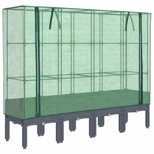 Hochbeet Mit Gewächshaus-Aufsatz Rattan-Optik