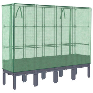 Hochbeet Mit Gewächshaus-Aufsatz Rattan-Optik