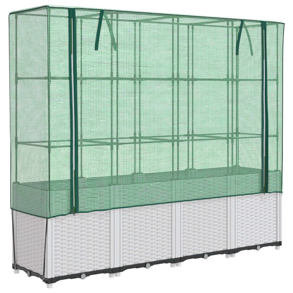 Hochbeet Mit Gewächshaus-Aufsatz Rattan-Optik 160X40X153 Cm