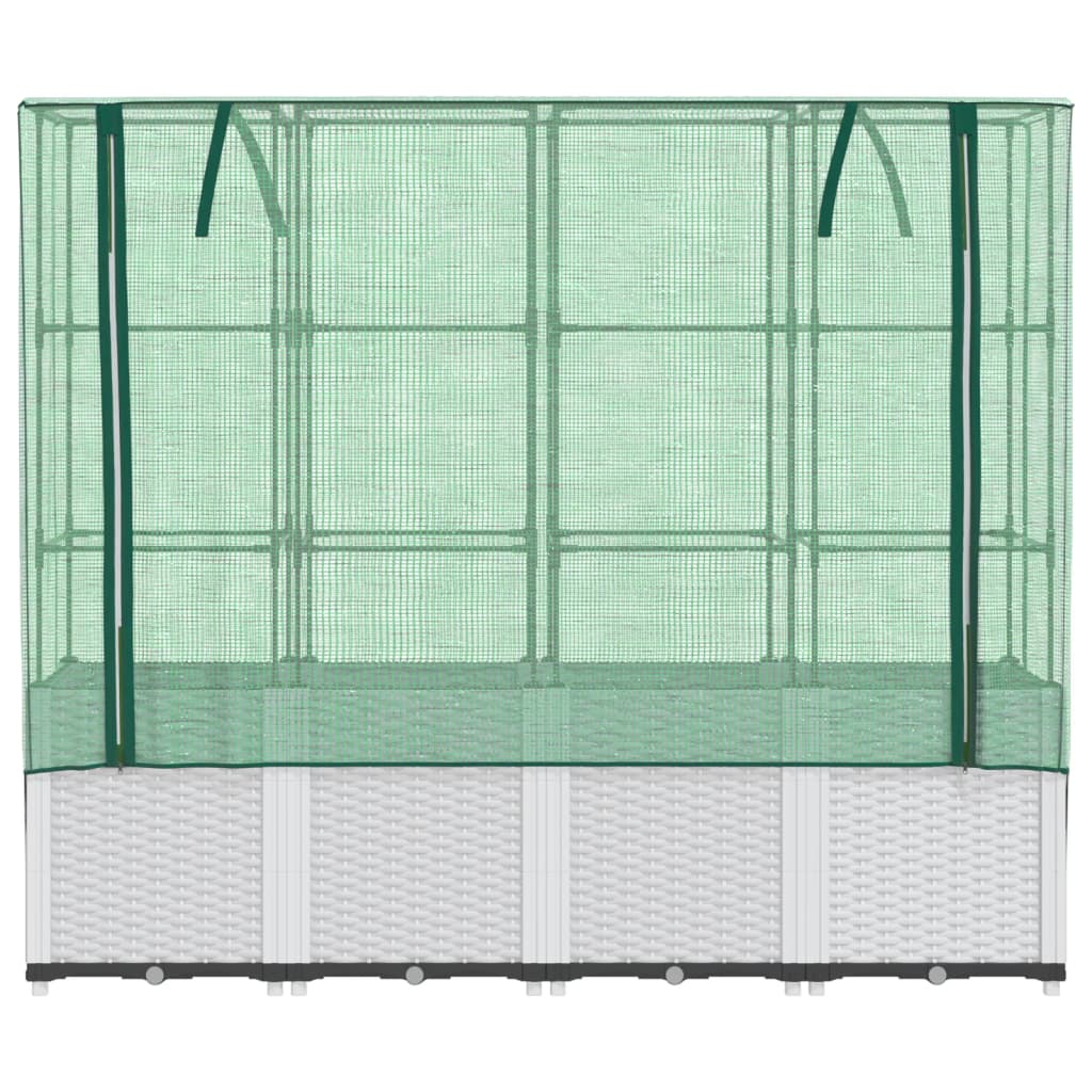 Hochbeet Mit Gewächshaus-Aufsatz Rattan-Optik 160X40X153 Cm