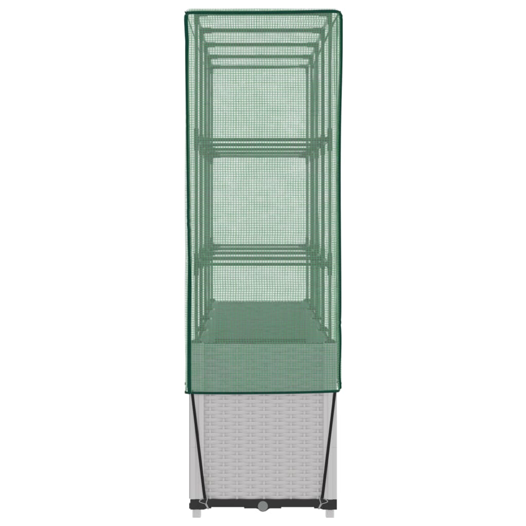 Hochbeet Mit Gewächshaus-Aufsatz Rattan-Optik 160X40X153 Cm