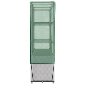 Hochbeet Mit Gewächshaus-Aufsatz Rattan-Optik 160X40X153 Cm