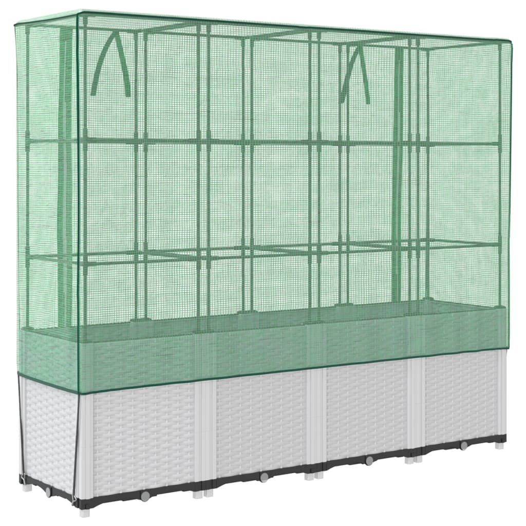 Hochbeet Mit Gewächshaus-Aufsatz Rattan-Optik 160X40X153 Cm